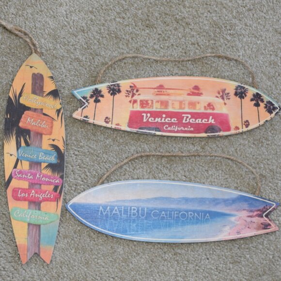 Other - Set of 3 California Wooden Surfboard Decorations